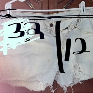 Levi's Faded Blue Distressed Jean Shorts